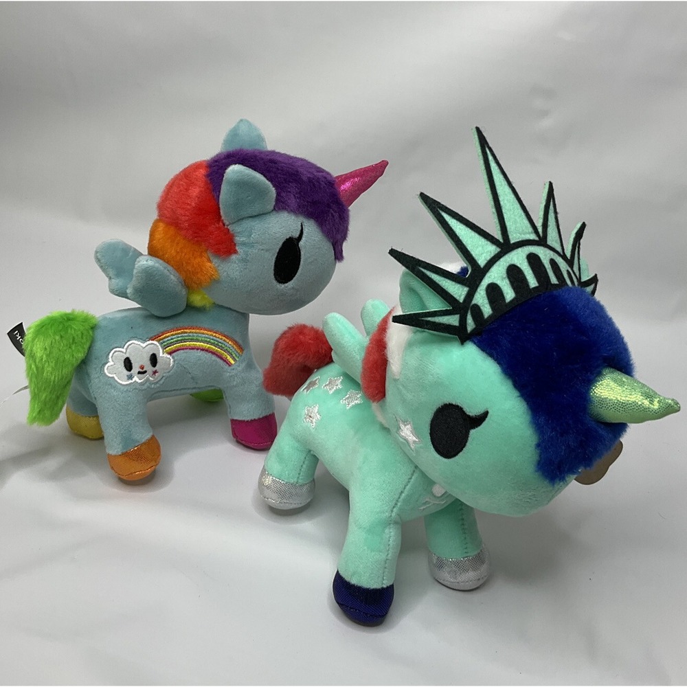 Tokidoki Unicorno Plush Aurora Liberty Unicorn & Pixie Rainbow Cloud Pegasus Lot